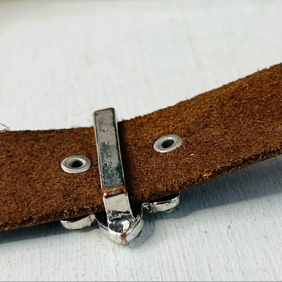 SOLD Yik Fung French Leather Fleur de Lis Rhinestone Bracelet - Picture 6 of 11